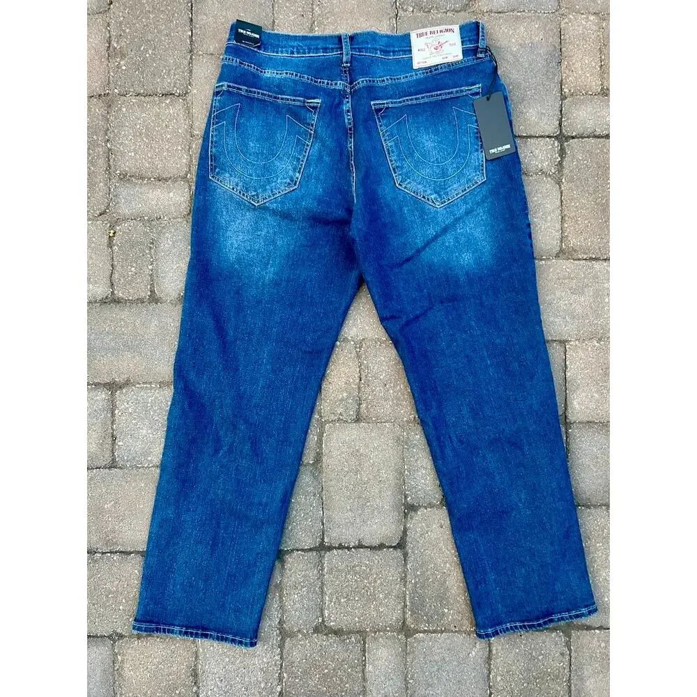 Men's True Religion baggy Bobby applique jeans size 34x32